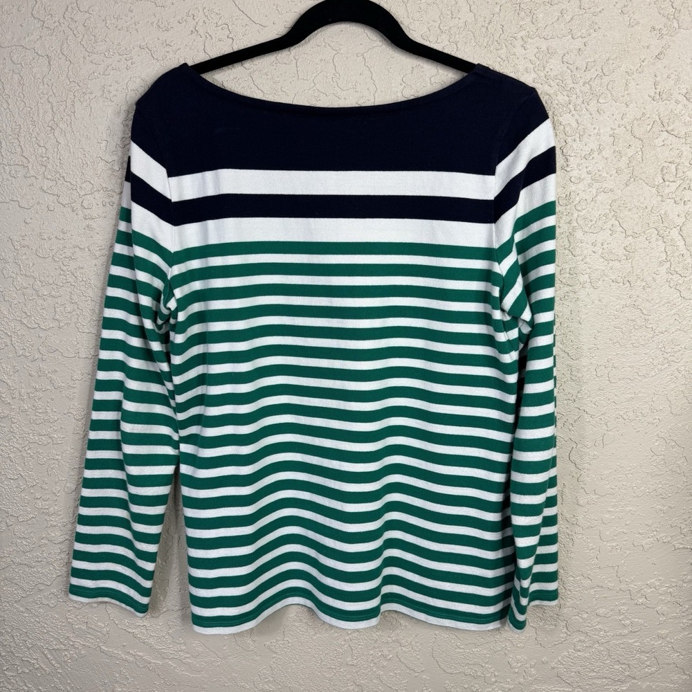 Talbots Pullover Nautical Striped Sweater Womens Medium Preppy Coastal